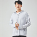 夏季防晒衣女薄款透气防紫外线冰丝长袖户外防晒服男批发 均码 男/浅灰/防晒衣