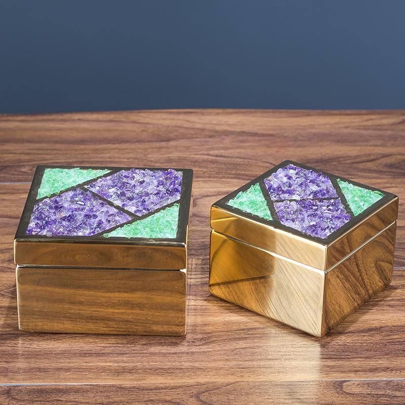 美帮汇欧式陶瓷首饰盒装饰盒摆件美式复古创意家用卧室梳妆台收纳饰品盒高清大图