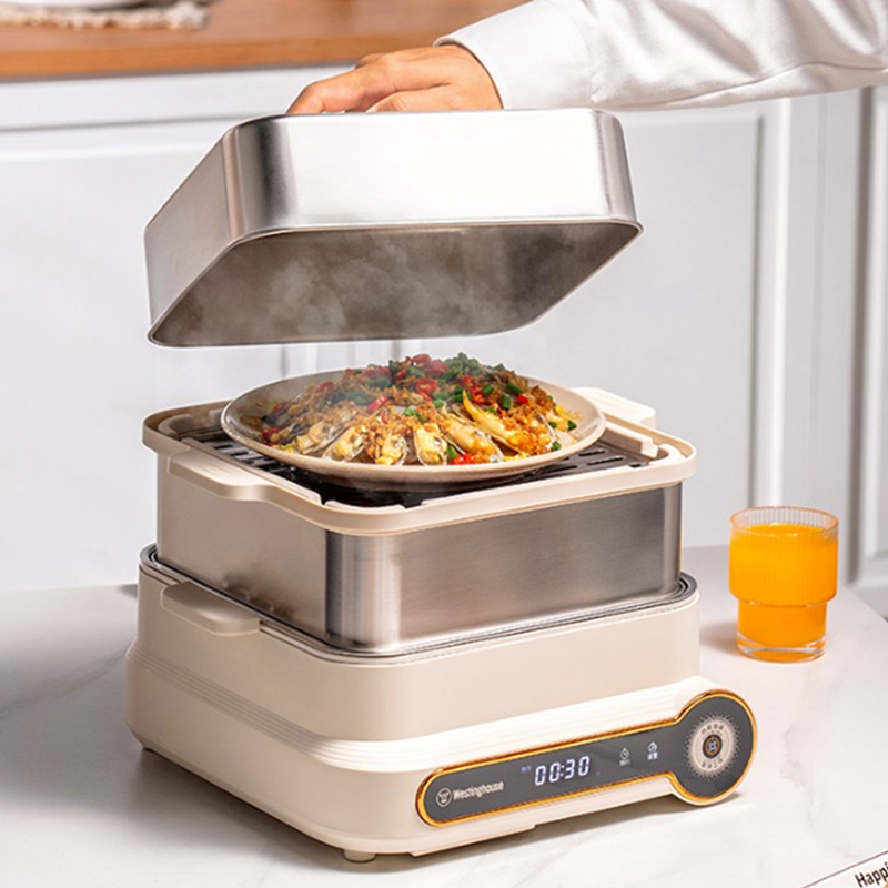 西屋Westinghouse 电蒸锅WZL12S12 杏仁白高清大图