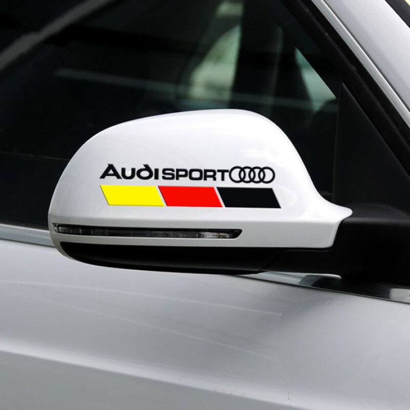 AUDI奥迪后视镜贴纸拉花反光镜专用装饰车贴A4LQ5A1Q3A5A3A6