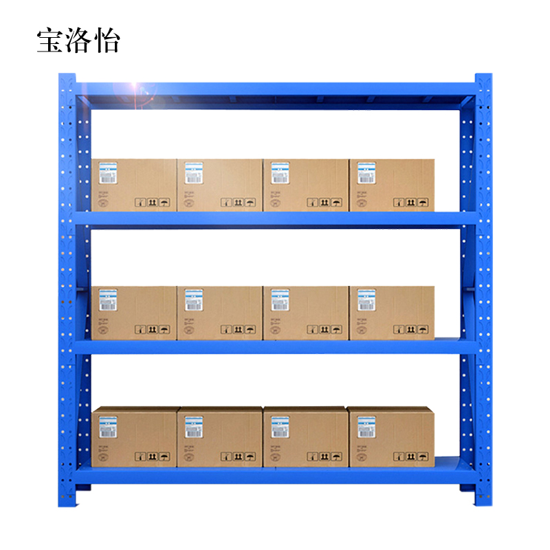 宝洛怡承重200kg货架置物架钢制货架蓝色主架长200宽50高200CM