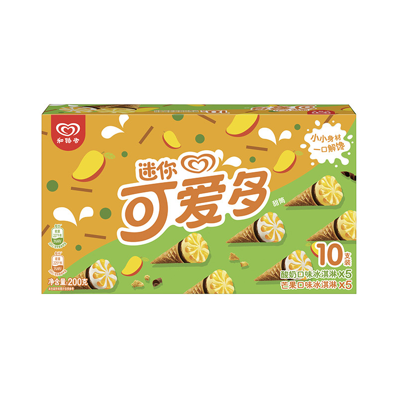 迷你可爱多芒果酸奶口味冰淇淋200g10支装