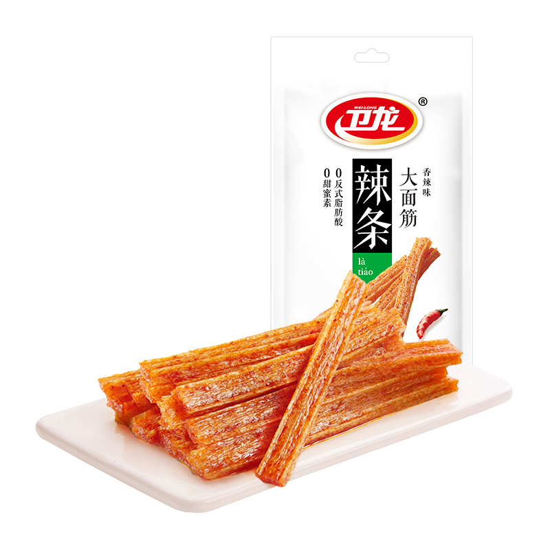 卫龙辣条大面筋香辣味106gX5袋 香辣好吃 开袋即食高清大图