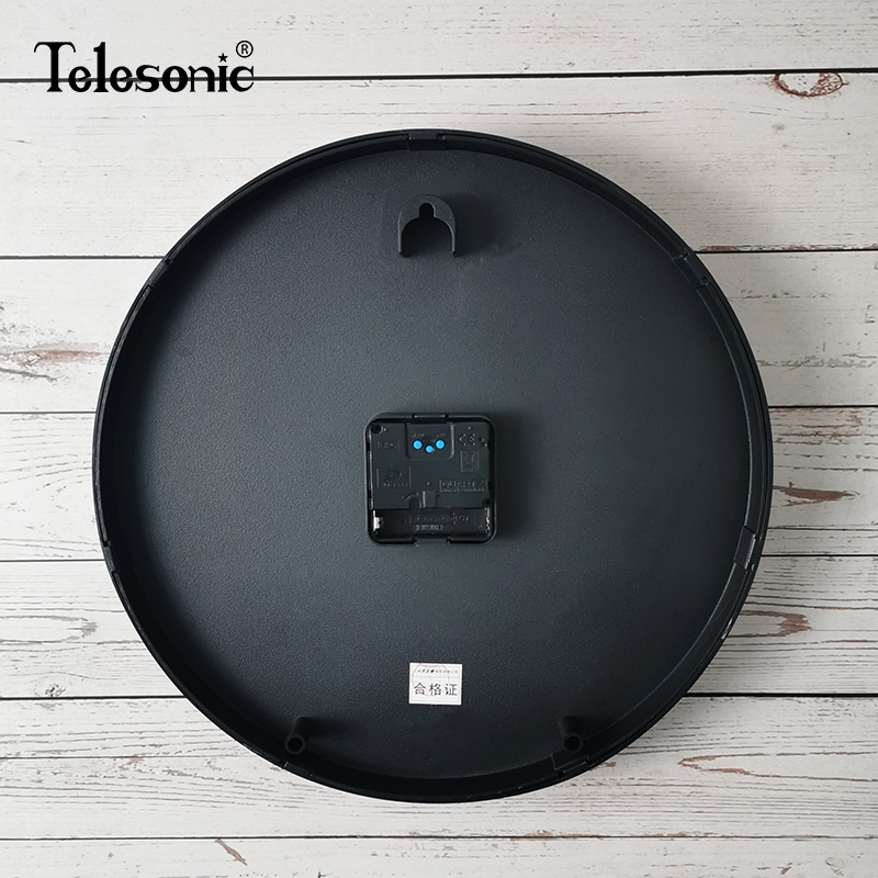 天王星(Telesonic)夜光电波钟静音挂钟客厅家用时尚挂墙钟创意时钟免打孔简约卧室挂表创意大气教室钟表