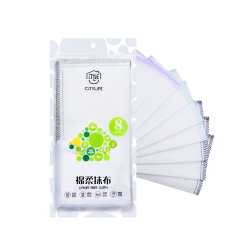 禧天龙 C-8630洗碗抹布家务清洁毛巾吸水加厚 棉绒纱 8片装