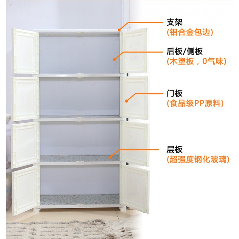 收纳柜加厚65/80对双开式加大宝宝衣柜儿童塑料五斗开收纳柜 三维工匠高清大图