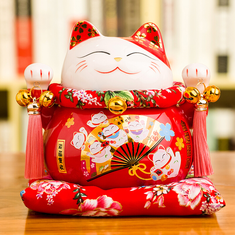 招财猫摆件开业大号小号日本财猫陶瓷存钱储蓄罐店铺开业礼品
