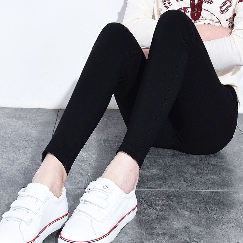 黑色薄款s打底裤女外穿春秋冬加绒显瘦高腰魔术裤小脚铅笔裤黑色裤子