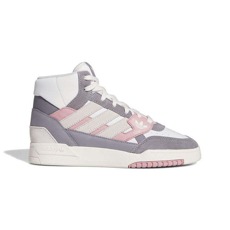 adidas originals Drop Step SE 潮流休闲 防滑耐磨 高帮 板鞋 女款 白灰粉 HR1420