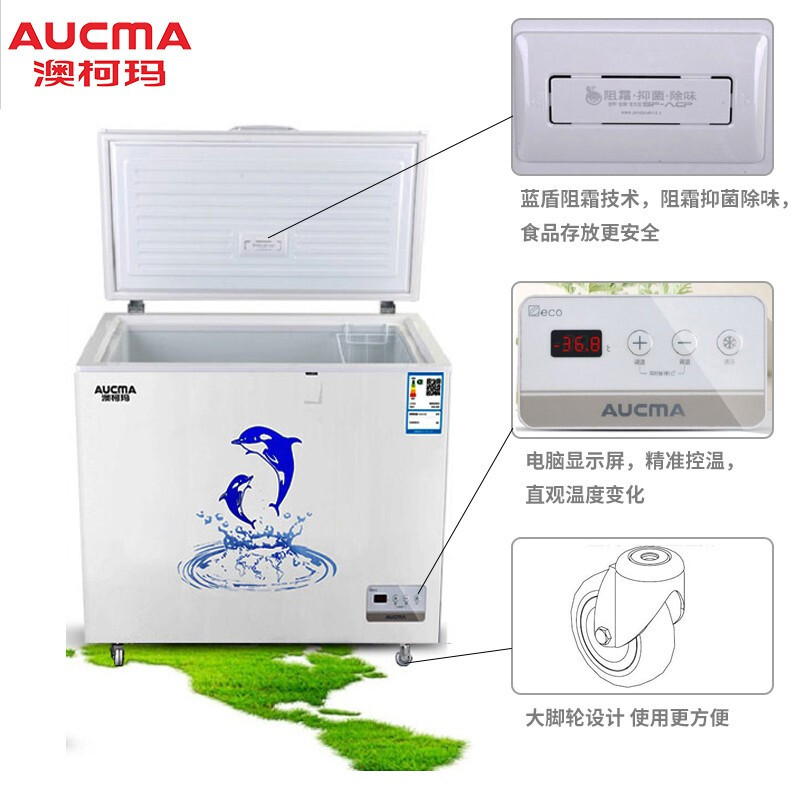 澳柯玛(AUCMA)超低温冰柜商用大容量 冷柜卧式单门家用冷冻柜BC/BD-325ND