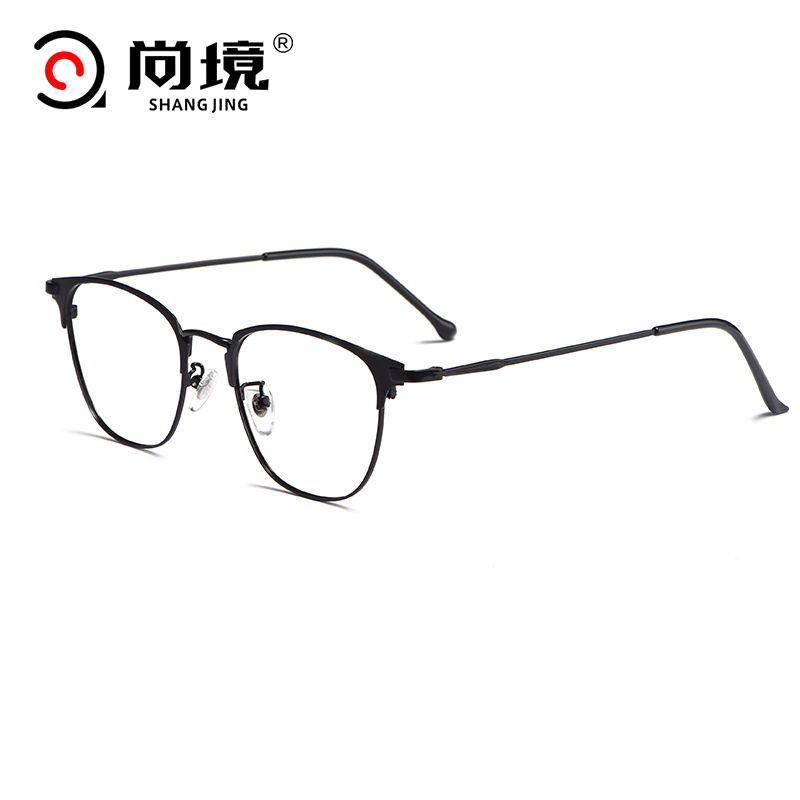 尚境新款商务眼镜框防蓝光金属圆框眼镜光学近视眼镜架可配近视镜 有疑问联系客服