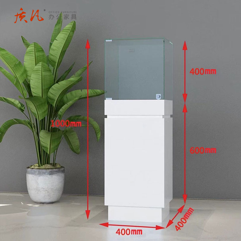 质凡 玻璃柜展示陈列柜W400*D400*H1200高清大图