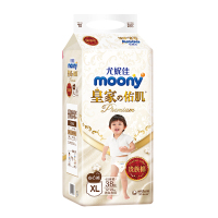 moony尤妮佳皇家佑肌系列拉拉裤XL38片 宝宝学步成长裤尿不湿