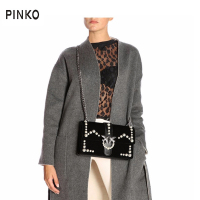 [直营]品高(PINKO) LOVE VELVET PEARLS系列女士丝绒/天鹅绒燕子包单肩包 小 女包 斜挎包 女