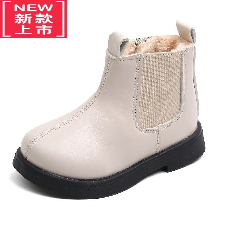 可莉允女童大棉皮鞋宝宝冬鞋加绒新款2022软底防水短靴儿童雪地靴子图片