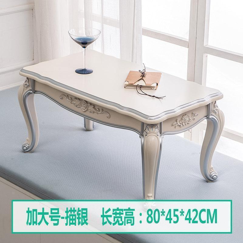 森美人飘窗桌欧式迷你小茶几日式榻榻米炕几卧室窗台电脑桌阳台下棋矮桌 【飘窗桌】加大号-描银