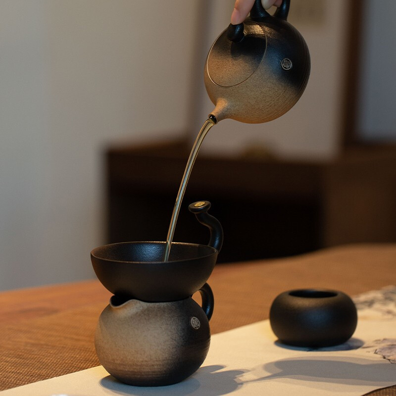 万仟堂(EDENUS)万事胜意·成套茶具秋山釉(一壶一海六杯六碟一漏)高清大图