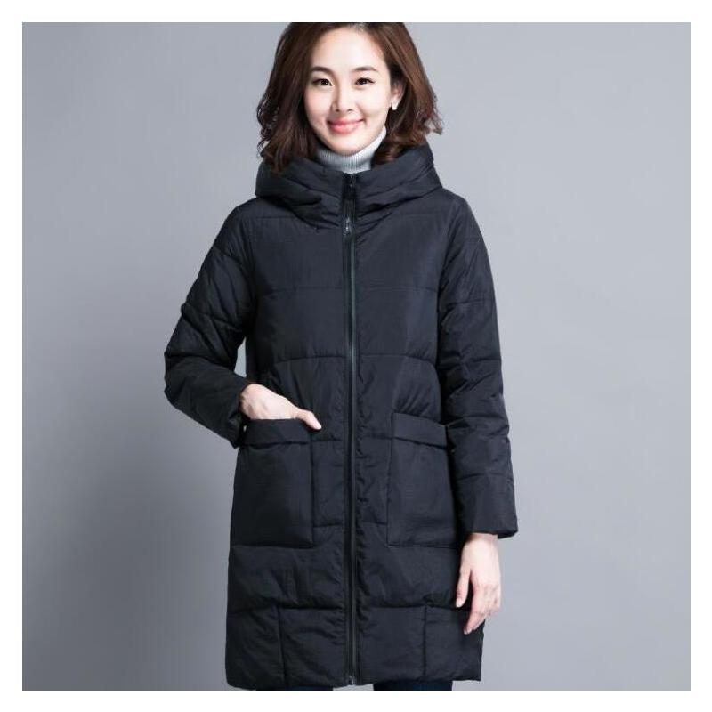 妈妈装中老年棉服女中长款胖mm韩版宽松棉袄加肥加大外套大码棉衣