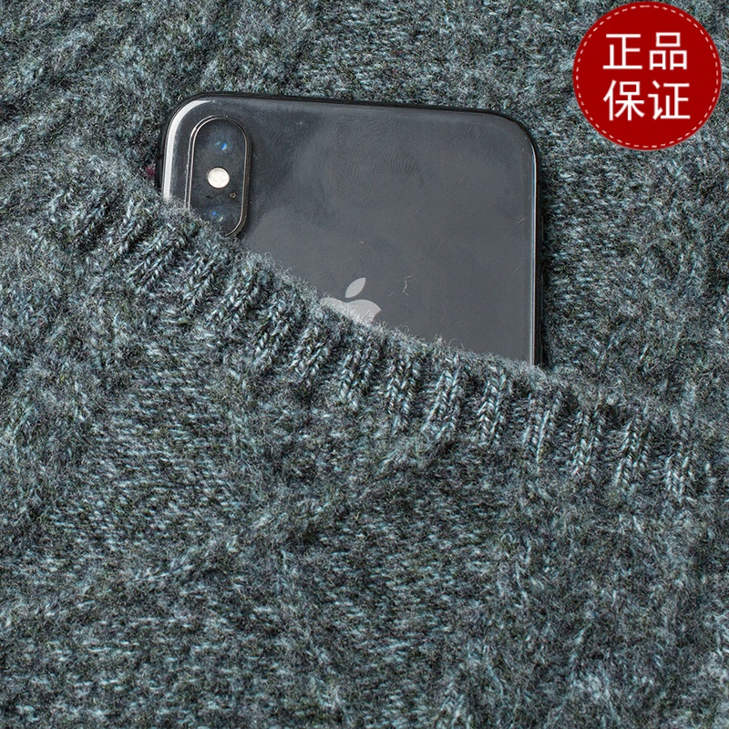 免费退换 专柜正品春秋新款羊绒衫加厚保暖外套提花款纽扣V领中年男士开衫山羊绒不褪色保暖舒适全羊毛打底衫针织套头毛衣高清大图