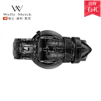 [瑞士]威利默克(Welly Merck)手表WM男士手表 皮带瑞士石英表 超薄防水简约商务腕表42mm手表