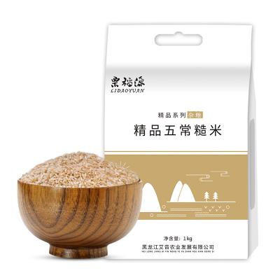 栗稻源 东北杂粮精品五常糙米1kg（五谷粗粮 含胚芽大米粥米伴侣 真空包装）