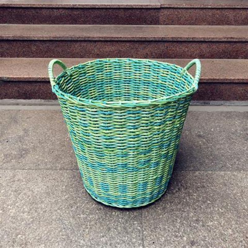 整理脏衣篮篓装置物篮栏搂箩脏衣桶篮丢脏衣筐大号匡放脏衣服收纳 出口XL特大号绿花色圆桶图片