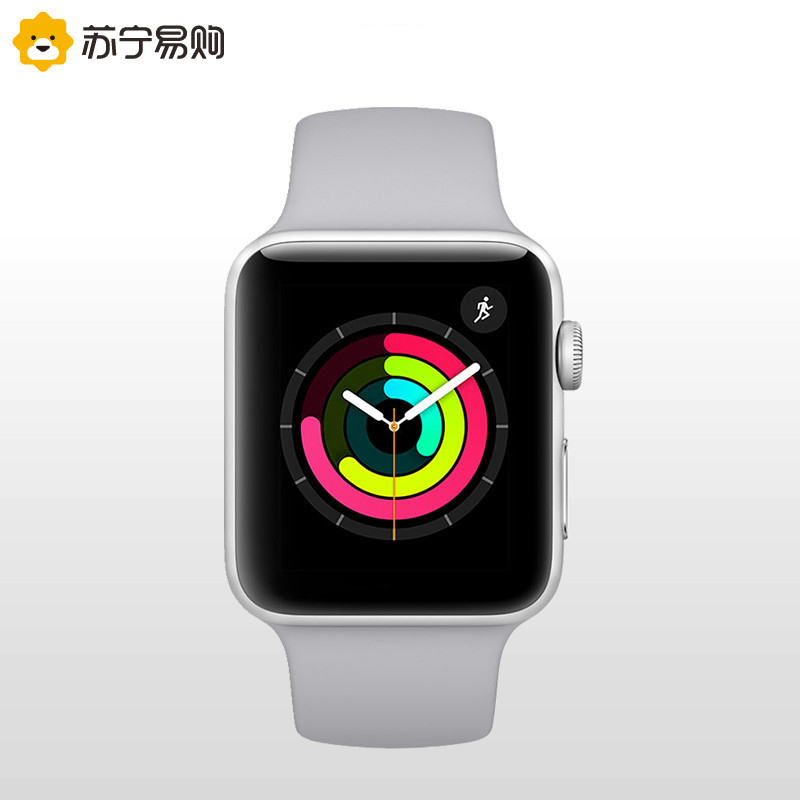 Apple Watch Series3 智能手表(GPS+蜂窝网络款 42毫米 银色铝金属表壳搭配云雾灰色运动型表带 MQQR2CH/A)