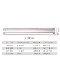 【限量买一送】美家菲尔（Megafeel）踢脚线取暖器电暖器家用电暖气片移动地暖静音变频节能电采暖2500W-语音控制款