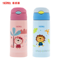 膳魔师(THERMOS)孕婴童保温杯FFG-603WF儿童吸管杯带杯套双盖大容量儿童水杯多功能保温壶 600ML紫色