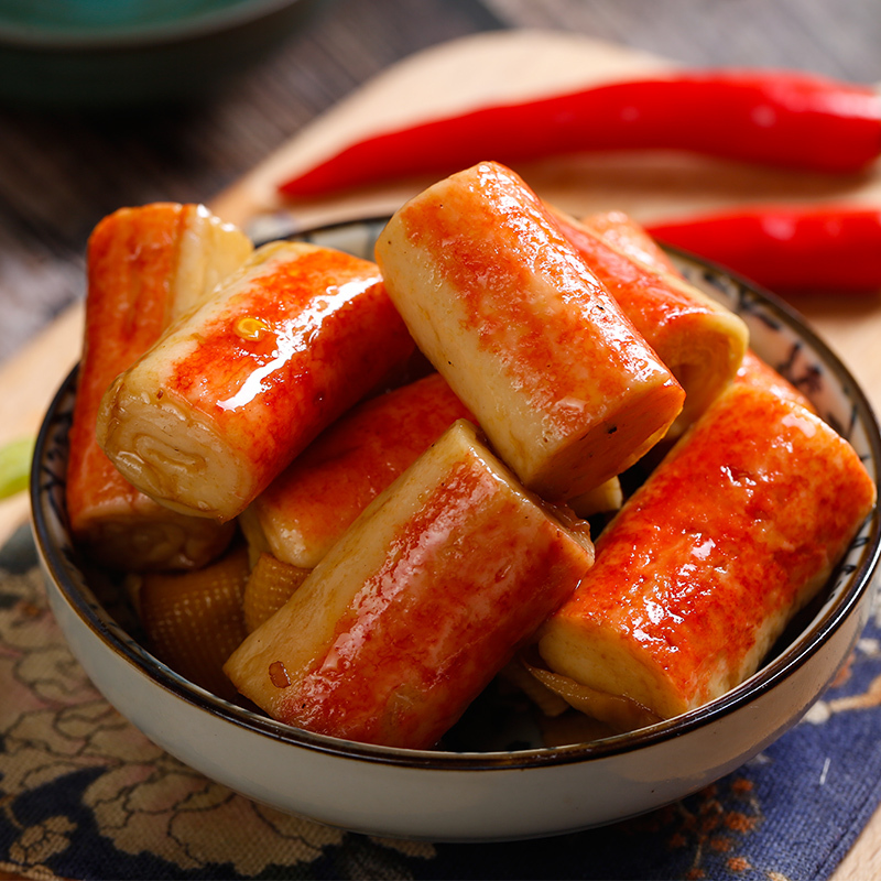 哔哔鸭香辣卤味蟹肉150克/盒