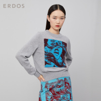 ERDOS 20休闲漫画图案圆领女羊绒衫保暖舒适针织衫