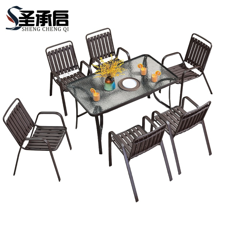 圣承启 阳台桌椅 130长桌*6椅 套高清大图
