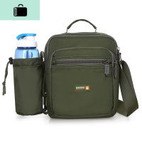 父亲爸爸包包男包中老年单肩包斜挎包休闲防水牛津布老头包水杯袋NEWLAKE 6002绿色.