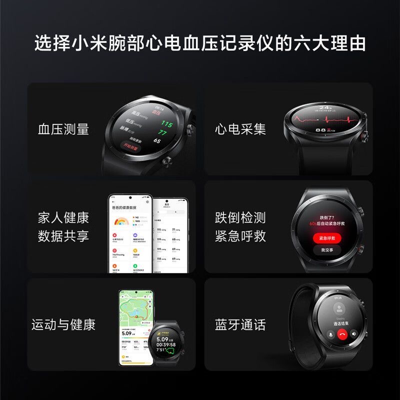 小米/MI 智能手表 腕部心电血压检测 全天候 47mm 一台高清大图