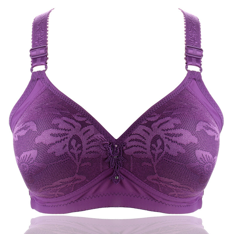 波迷娜(bomina)丰满胖女号胸罩新款大码薄款无钢圈棉妈妈文胸罩透气棉