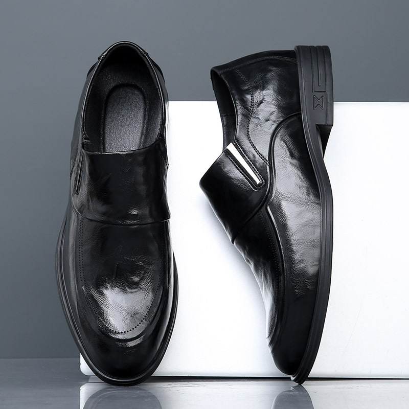 男士皮鞋秋季新款正装商务透气黑色增高真皮休闲新郎结婚鞋男
