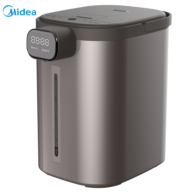 美的(Midea)电热水瓶5L家用电热水壶一键除氯多段温控双层防烫食品级304不锈钢开水壶烧水壶 布朗棕