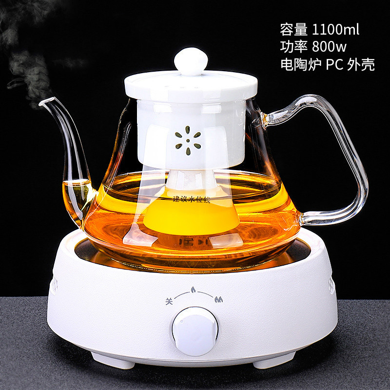 家柏饰(CORATED)玻璃煮茶器套装家用耐热透明烧茶壶功夫电热茶炉白茶普洱茶S高清大图