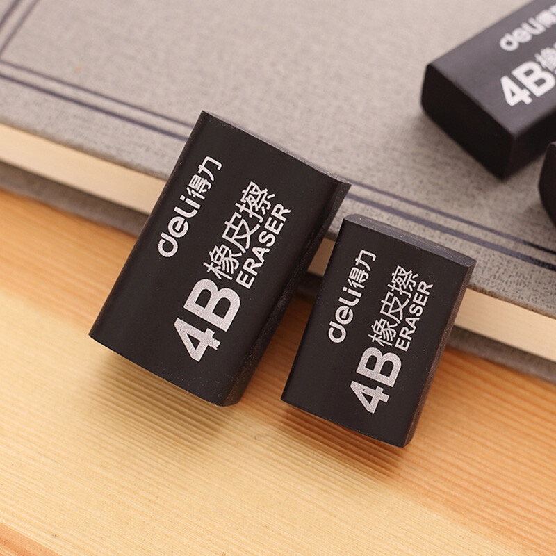 得力7546橡皮擦(黑)30块/盒高清大图