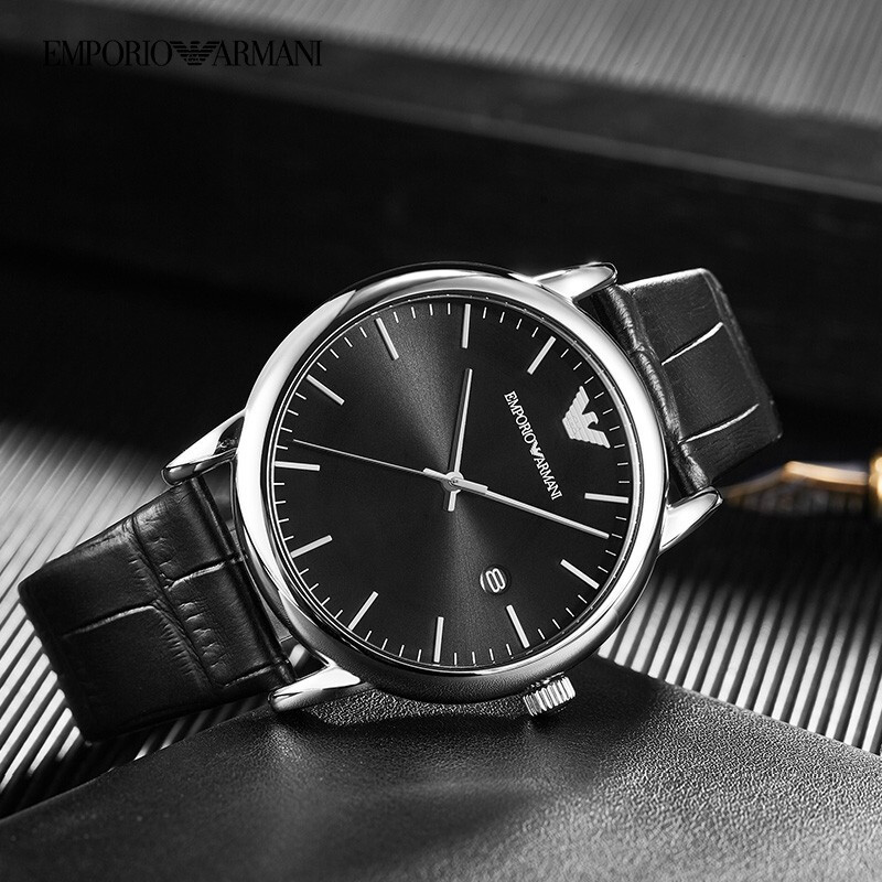 armani阿玛尼手表男休闲商务简约时尚薄款皮带石英表男表ar2500