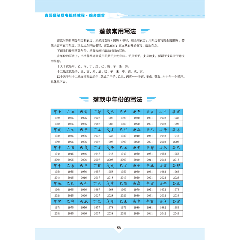 [正版]青藤硬笔楷书教程 偏旁部首 基本笔画线条练习巩固练习笔画歌 青藤人著 河南美术出版社高清大图