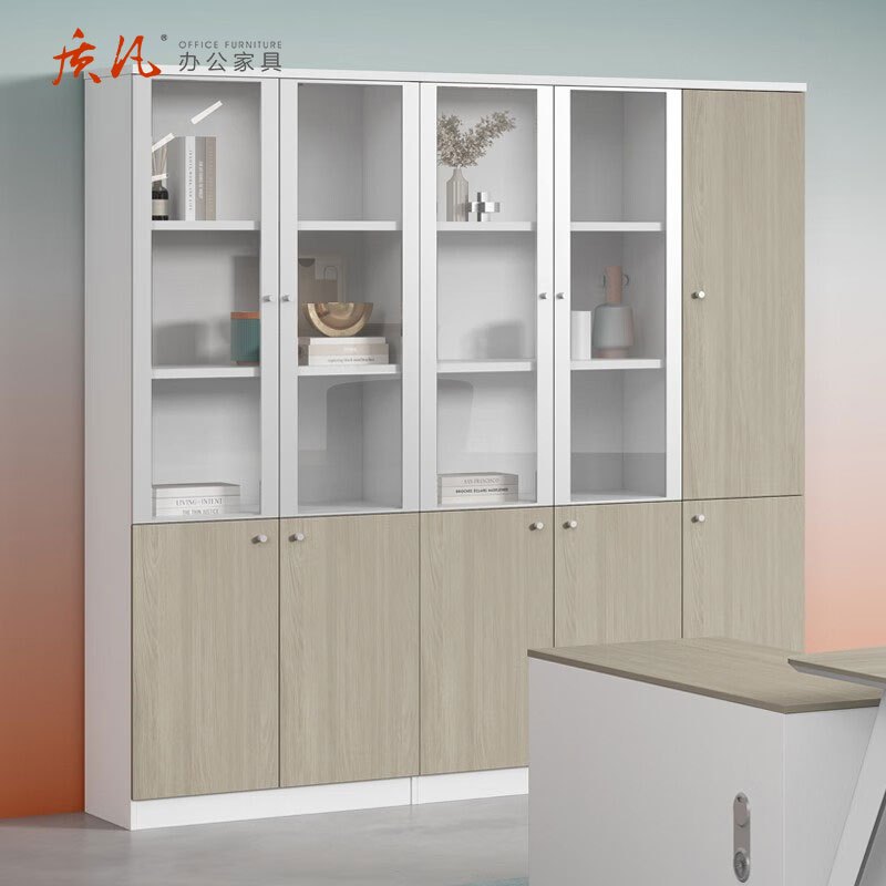 质凡现代简约办公对开门资料储物柜