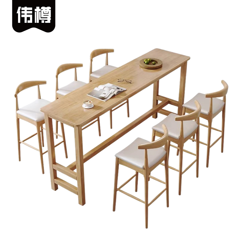 伟樽吧台桌180*45*105cm+椅子*6套高清大图