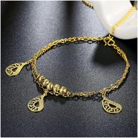 A056-A Women 18K yellow gold anklet jewelry 镀黄金色女脚链潮