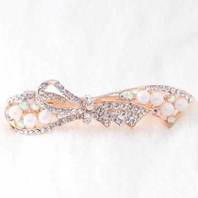 发夹大号优雅成人珍珠简约横夹顶夹马尾夹发卡头饰品珍珠款式一白色