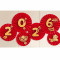 马年春节氛围场景布置2026新年快乐纸扇花挂件背景墙装饰