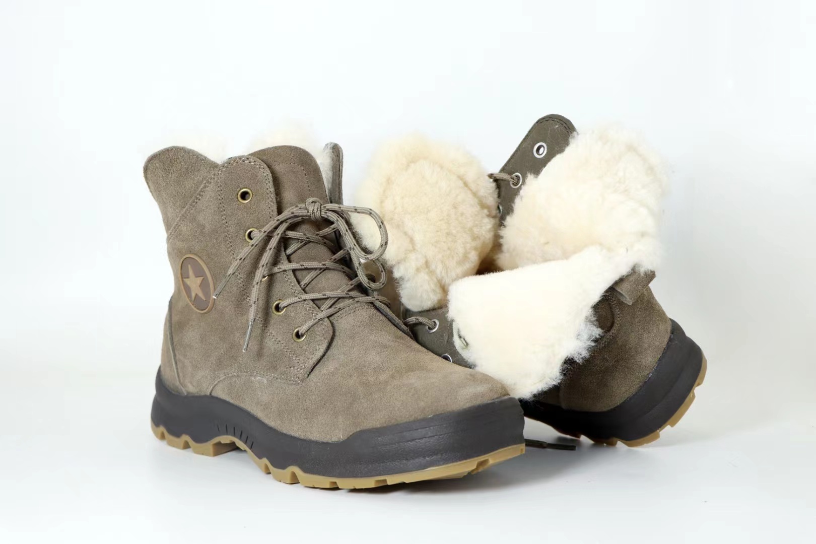 tm1958反毛皮鞋面防寒鞋 劳保鞋源头工厂可来样定制38-46码双