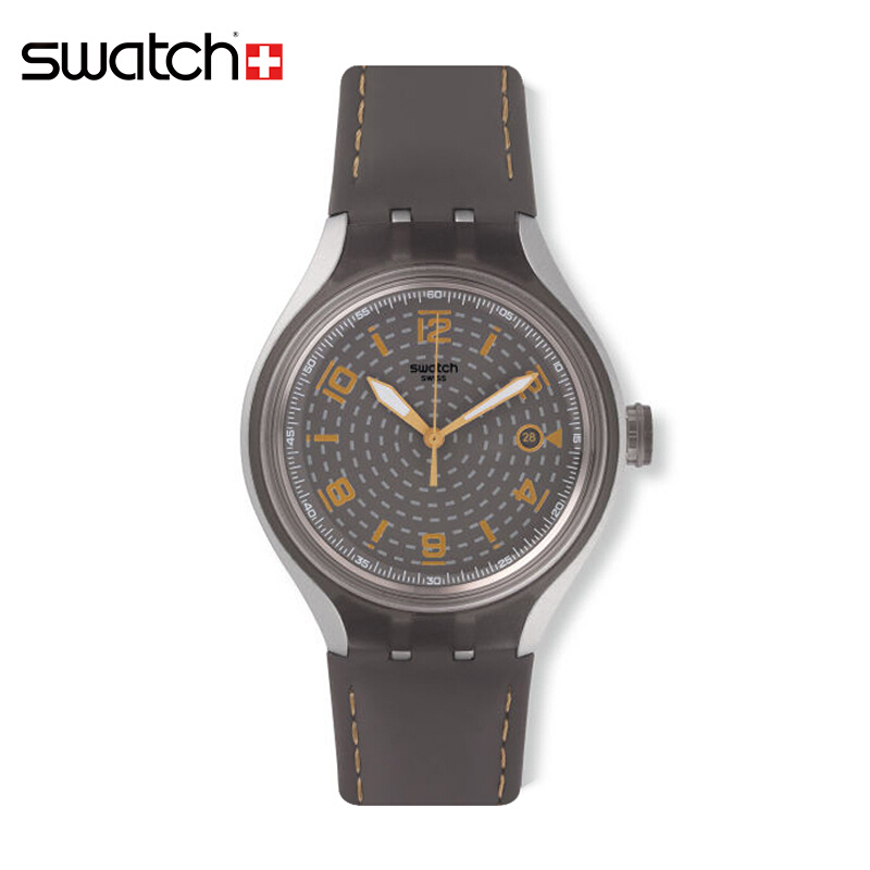 斯沃琪(Swatch)手表轻X系列 休闲时尚 树脂表带 石英男士表 烟雨朦胧YES4007