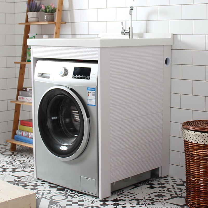 小户型洗衣机柜阳台柜洗衣池洗衣机一体柜洗手盆柜组合整体浴室柜