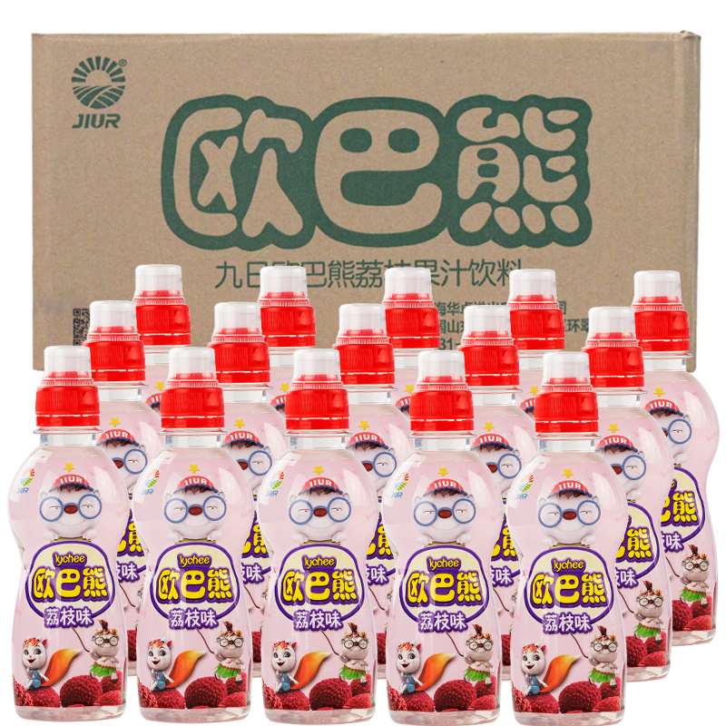 马来西亚进口 九日欧巴熊荔枝果汁饮料250ml*24瓶整箱饮料